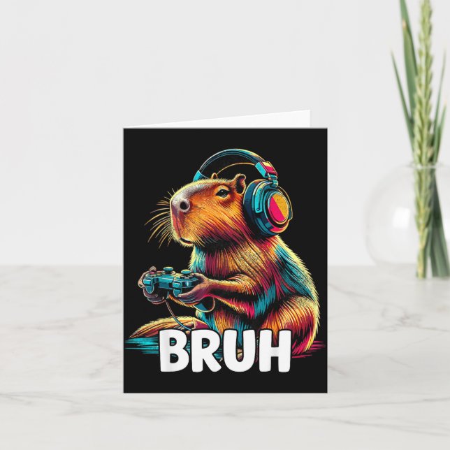 Carte Bruh Capybaras Funny Video Games Capybara  (Devant)
