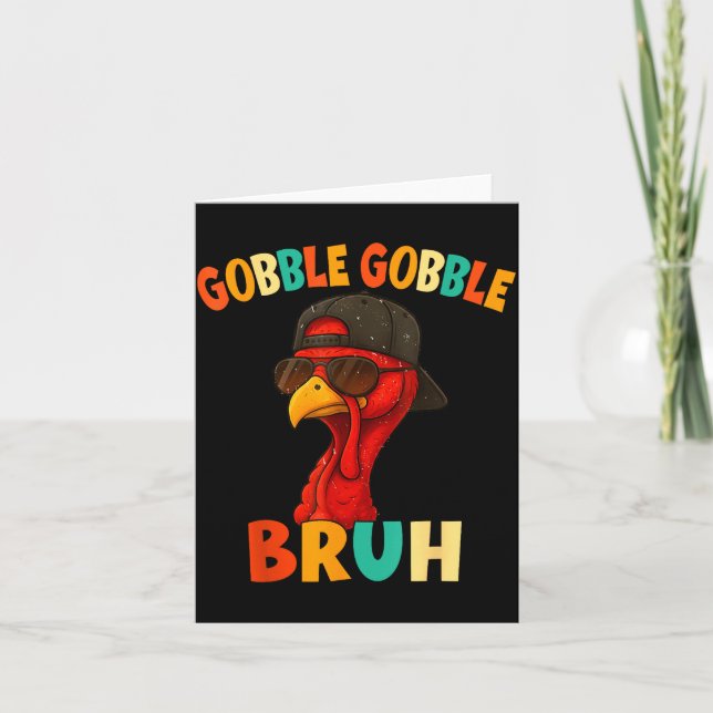 Carte Bruh Funny Thanksgiving Turkey Gobble Shirt Boys G (Devant)