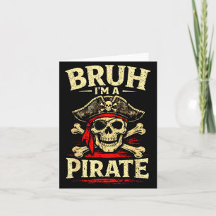 Carte Bruh un pirate crâne cache-œil os croisés chapeau