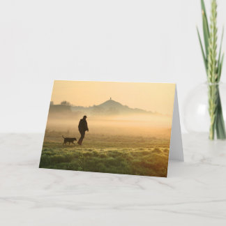 Carte Brume de montagne d'homme et de chien