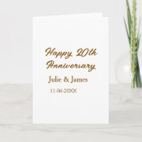 Brun doré joyeux 20e anniversaire nom datsimple