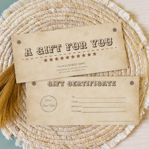 Carte Brun occidental avec logo certificat cadeau sud