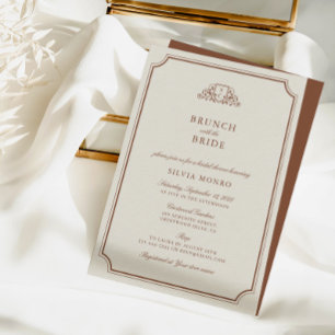 Carte Brunch avec l'invitation de la mariée douche nupti