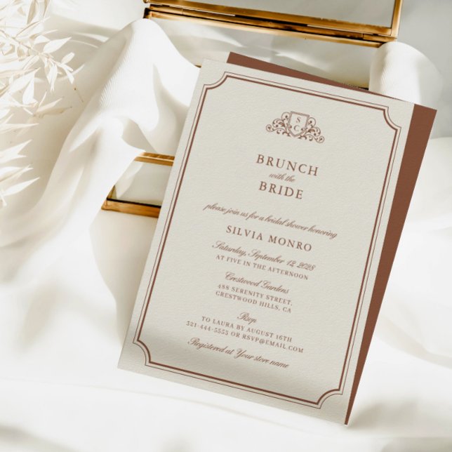 Carte Brunch avec l'invitation de la mariée douche nupti (Brunch with the Bride Bridal Shower Invitation)