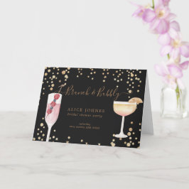 Carte brunch et bulle or et parties scintillant douche n