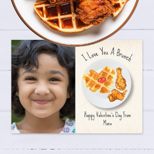 Carte Brunch Pun Waffle Salle de classe Valentine Photo