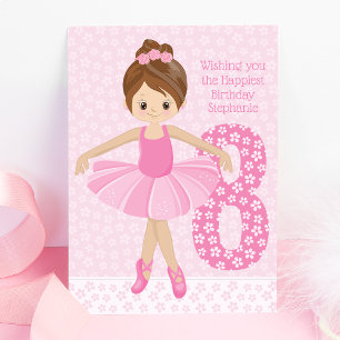 Carte Brunette Ballerina personnalisée Anniversaire