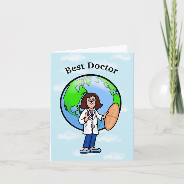 Carte Brunette Femme Doctor Greeting Card (Devant)