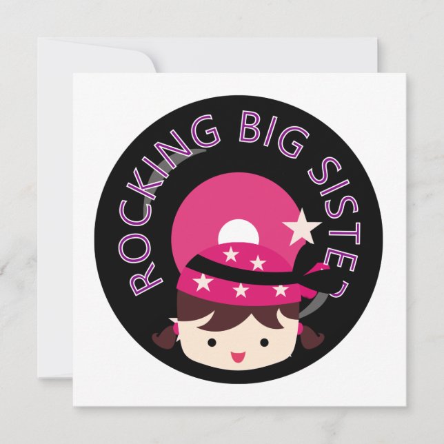 Carte Brunette Rocking Big Sister (Devant)