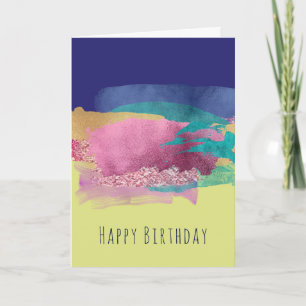Carte Brush Peint Métallique Traces Abstrait Anniversair