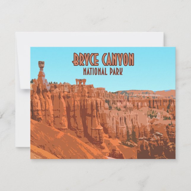 Carte Bryce Canyon National Park Utah Vintage Flat Card (Devant)