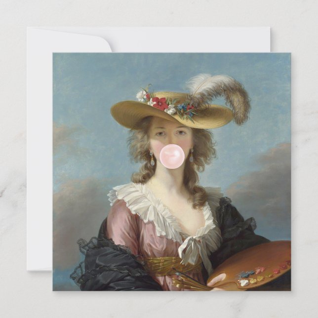 Carte Bubble Gum Diva dans un Casquette de paille (Devant)