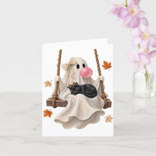 Carte Bubblegum Ghost & Black Cat Swing Halloween