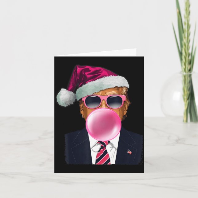 Carte Bubblegum Trump Blowing Bubble Gum Christmas Nk Tr (Devant)