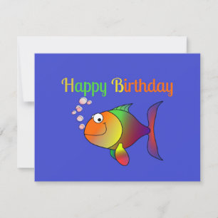 Carte Bubbles le Poisson, mignon et coloré,