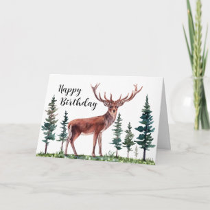 Carte Buck Deer Joyeux Anniversaire Personnalisé