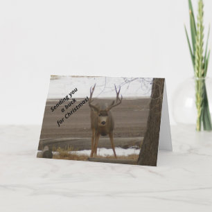 Carte Buck For Christmas Grey Card