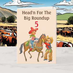 Carte Buckaroo Cowboy Anniversaire Ajouter âge et nom Ga