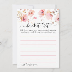 CARTE BUCKET FLEURS ROSES ÉLÉGANTES EN COULEUR D'E