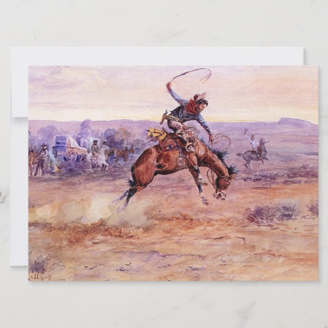 Carte Bucking Bronco (par Charles M. Russell) (Devant)