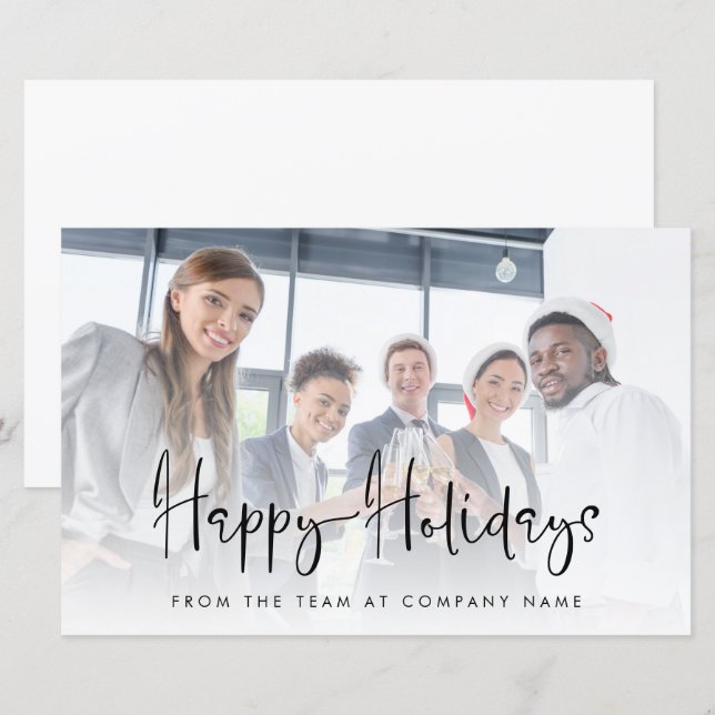 Carte Budget Business Logo Photo Happy Holidays Ca (Devant / Derrière)