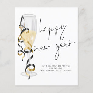 Carte Budget Champagne Flute Bonne Année
