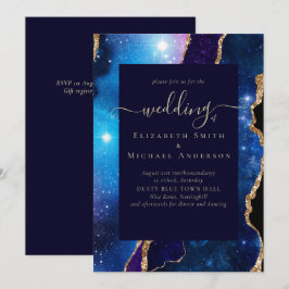 Carte Budget du Mariage d'or AGATE Blue Purple