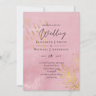 Carte BUDGET Dusty Mariage d'or rose