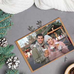 Carte Budget Joyeux Noël & HH Minimaliste H Photo