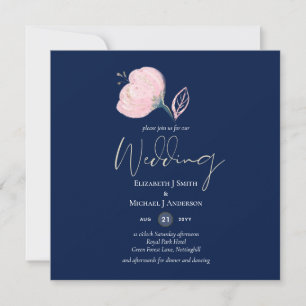 Carte Budget Mariage or bleu rose rose de la marine mode