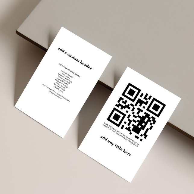 Carte budget moderne tendance QR Code personnalisé (QR Code Simple Modern Business Card)