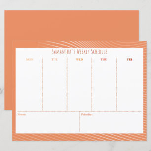 Carte Budget personnalisé Orange Horaire hebdomadaire
