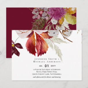 Carte BUDGET Plum Cinnamon Mariage Automne Florales