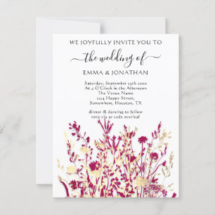 Carte Budget QR CODE Floral Meadow White Marsala