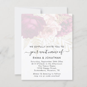 Carte Budget QR Code Gold Roses Marsala