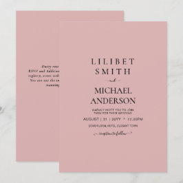 Carte BUDGET Rose clair Dusté rose Mariage monochrome