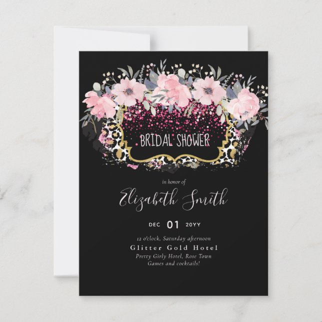 Carte Budget Rose Floral Moderne Fête des mariées fille (Devant)
