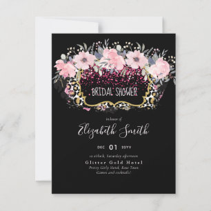 Carte Budget Rose Floral Moderne Fête des mariées fille