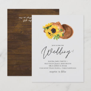 Carte Budget Rustique Tournesols Mariage Sud