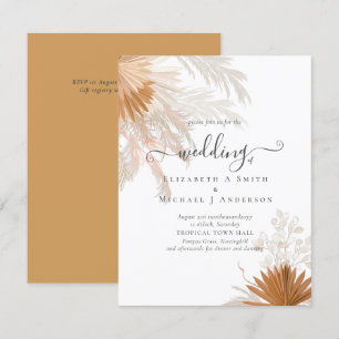 Carte BUDGET Terracotta Pampas Grass Mariage tropical