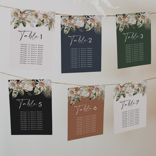 Carte Budget tropical élégant table de mariage plan (Créateur téléchargé)