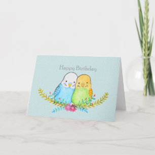 Carte Budgie anniversaire Cute Parakee animal de compagn