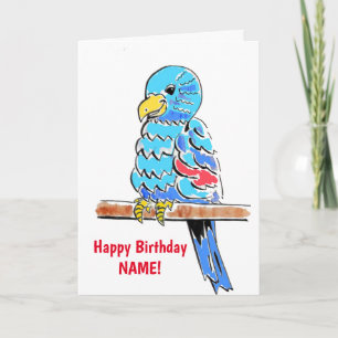 Carte Budgie Colorful Anniversaire