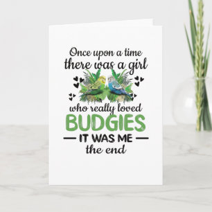 Carte Budgie Girl Cadeaux Budgie Lover Parakeet Budgerig