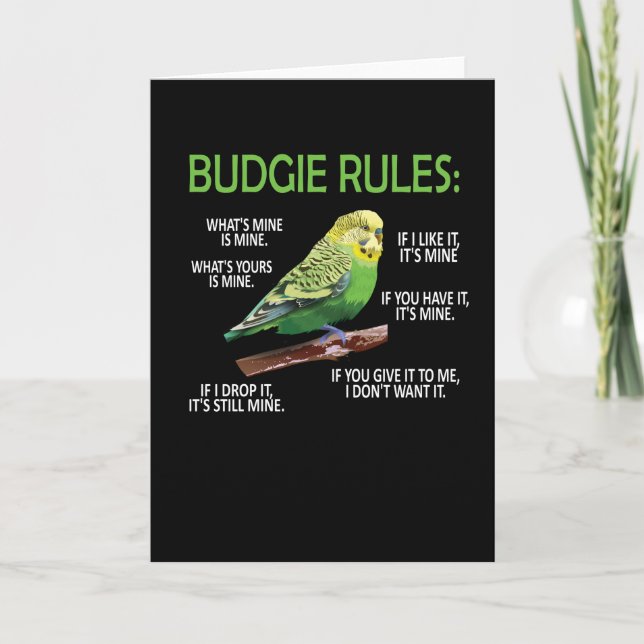 Carte Budgie Propriétaire Budgie Lover Parakeet Bird Bud (Devant)