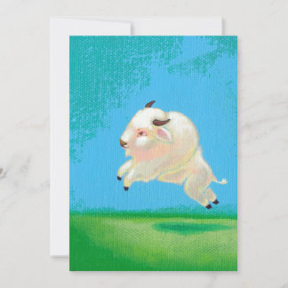 Carte Buffalo art amusant heureux leaping peinture de bi