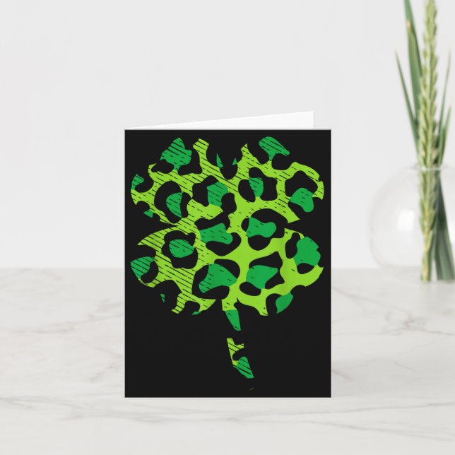 Carte Buffalo Green Leopard Plaid Shamrock Cool St Patri (Devant)