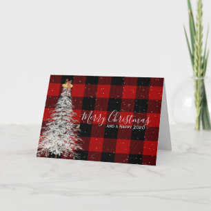 Carte Buffalo plaid Noël et nouvelle année