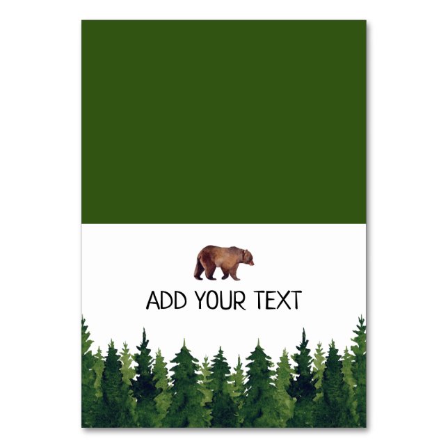 Carte Buffet Ours de forêt aquarelle (Par défaut)