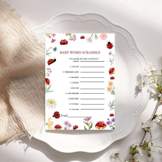 Carte Bug Baby mot brouiller jeu baby shower (Créateur téléchargé)